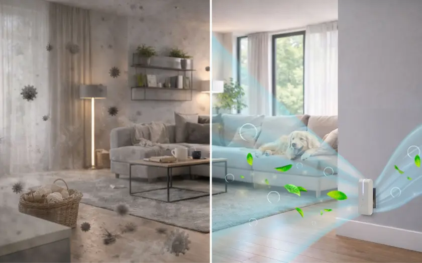 IONShield wall plug-in air purifier in use