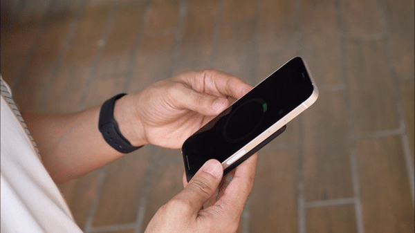 ChargeCard Wireless fitting in wallet