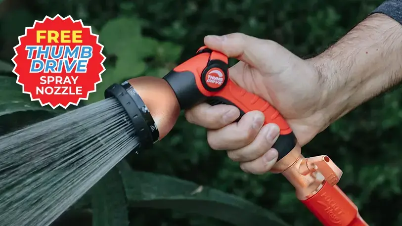 Pocket Hose Copper Head spray nozzle in action